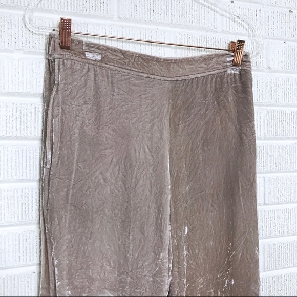 Madewell Crinkle Velvet Wide-Leg Pants Beige M - Picture 5 of 8